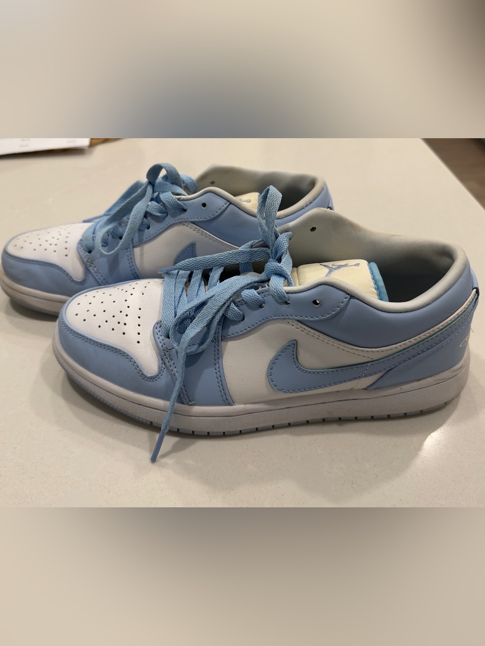 Nike Low-Top Air Jordan Sneakers in Light Blue and White